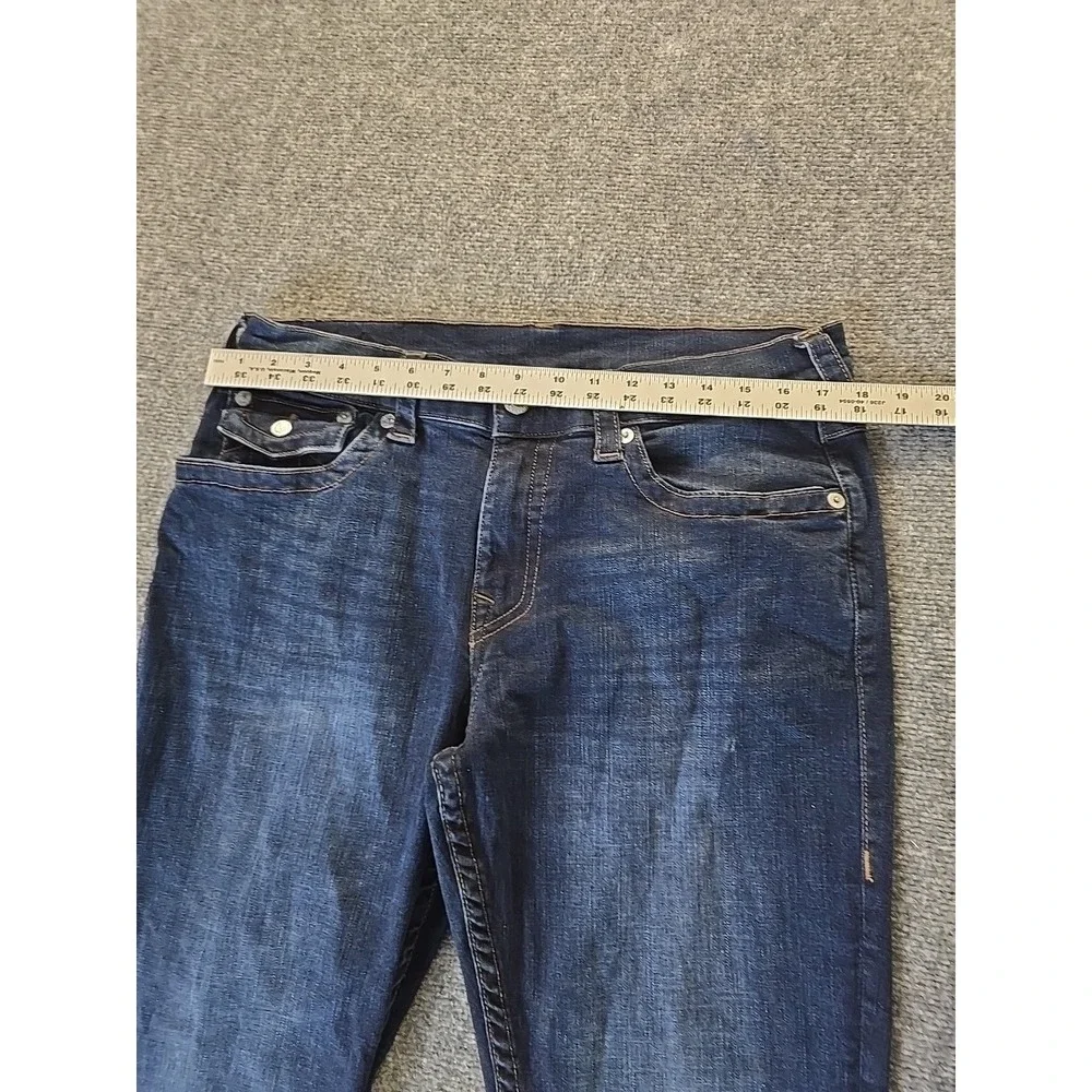True Religion Jeans Mens 34x31 Ricky Relaxed Straight Blue Denim